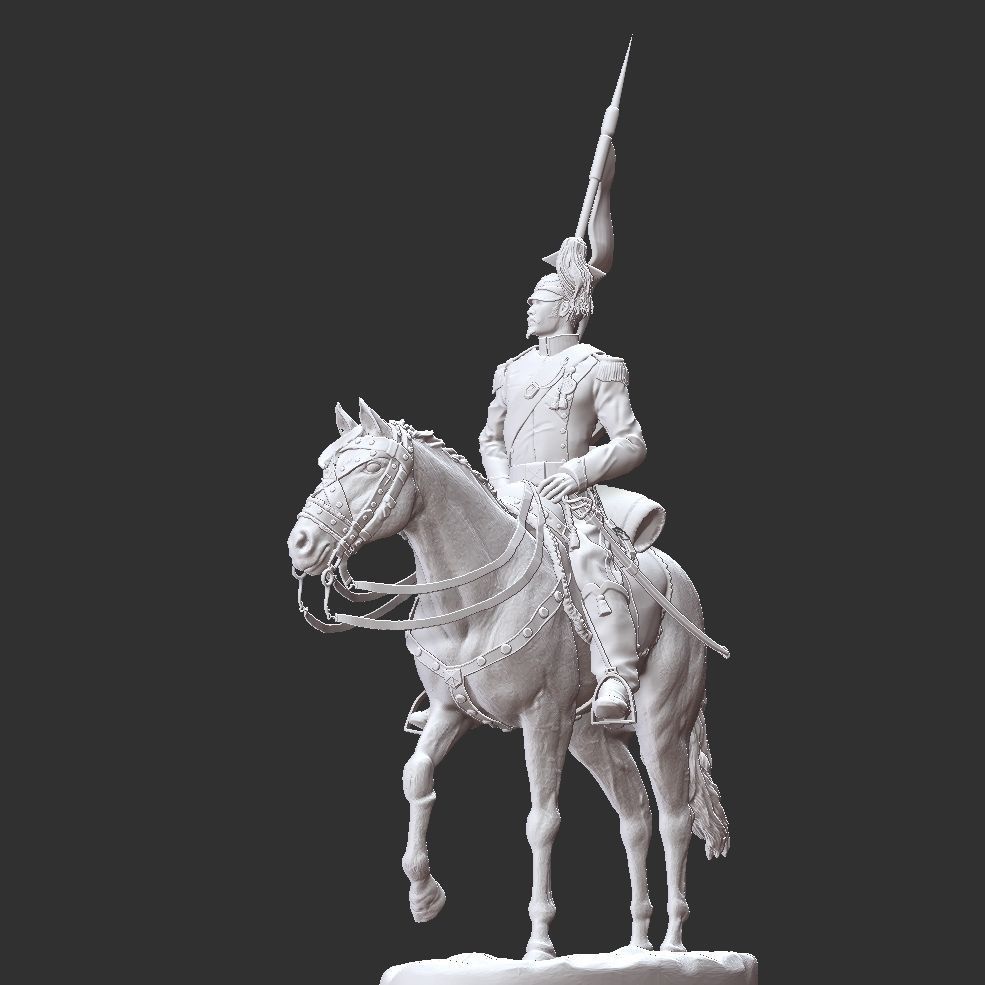 Ulhan on horseback - Polish lancer - Napoleonic wars 3D print model_4