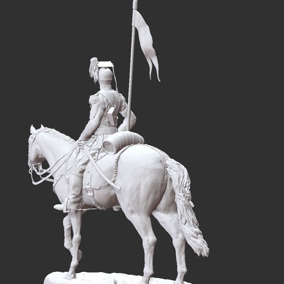 Ulhan on horseback - Polish lancer - Napoleonic wars 3D print model_6