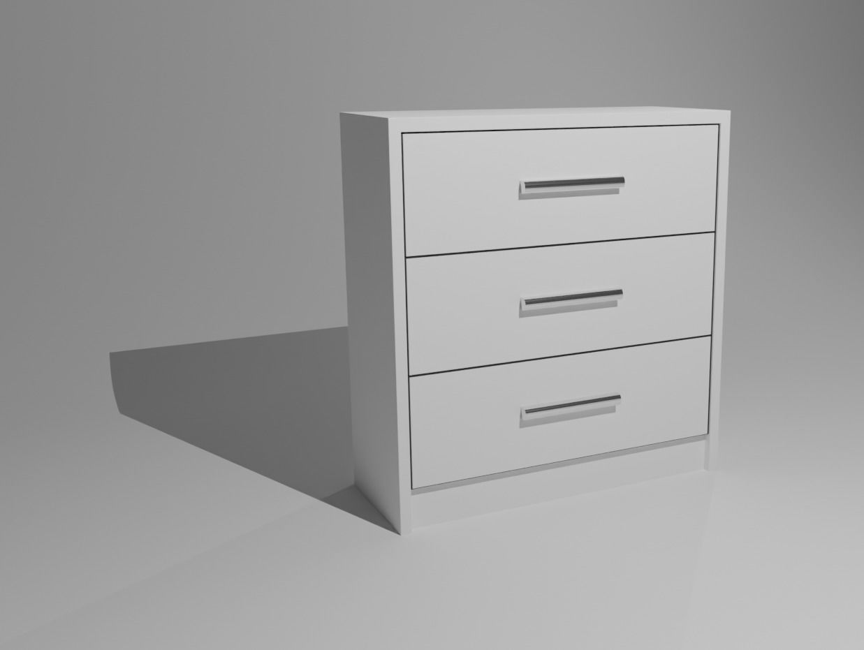 Modern white cabinet 3D model_1