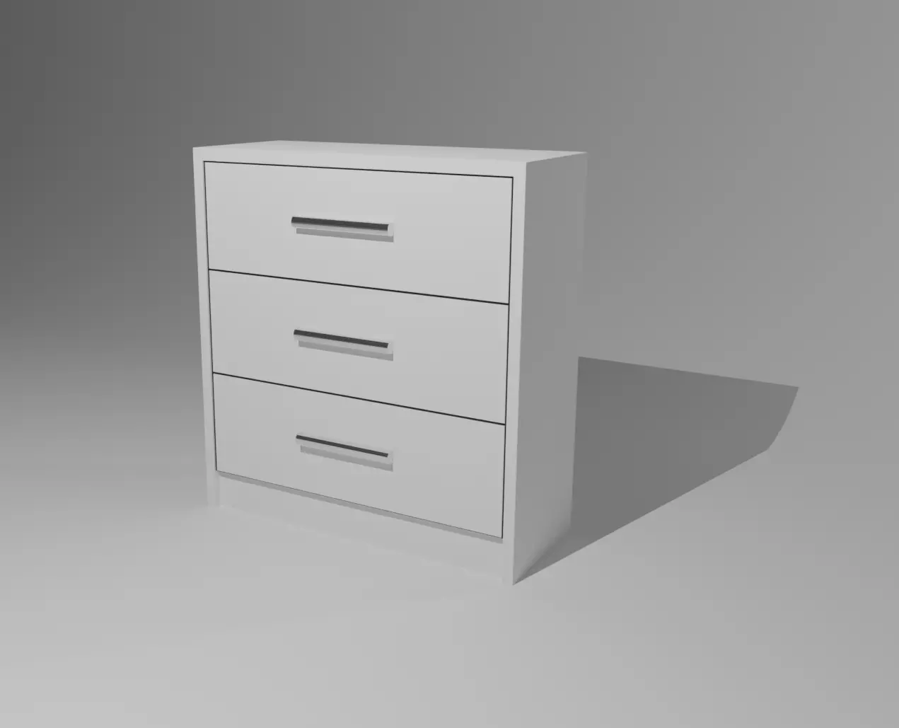 Modern white cabinet 3D model_0