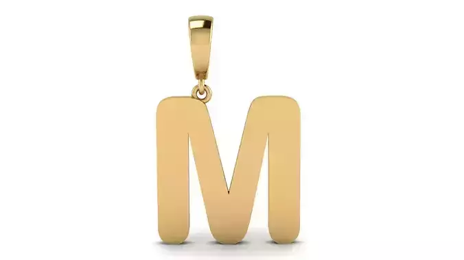 Pendant Alphabet Letter 15 mm Arial Rounded M