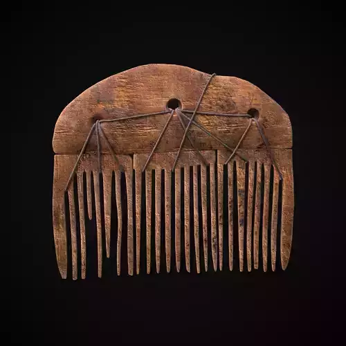 Viking Beard Comb Low-poly 3D model