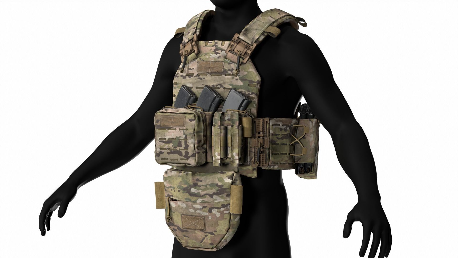 PLATE CARRIER PERUN-6 SOF LC Low-poly 3D model_1