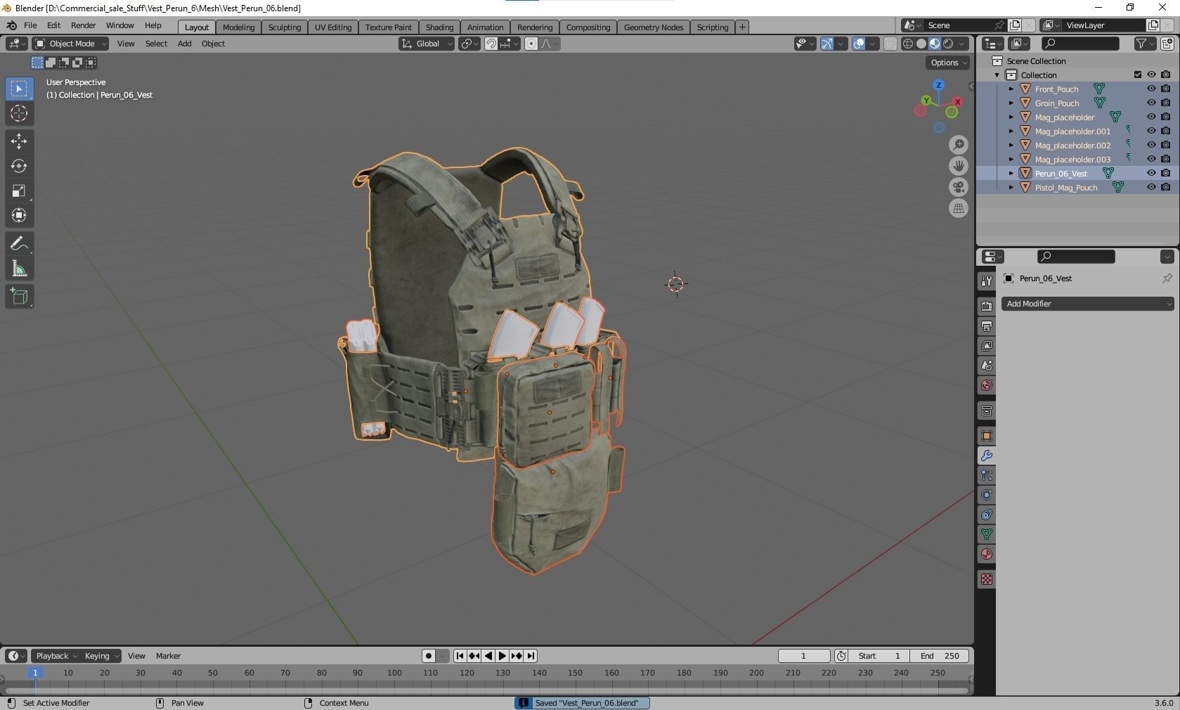 PLATE CARRIER PERUN-6 SOF LC Low-poly 3D model_10