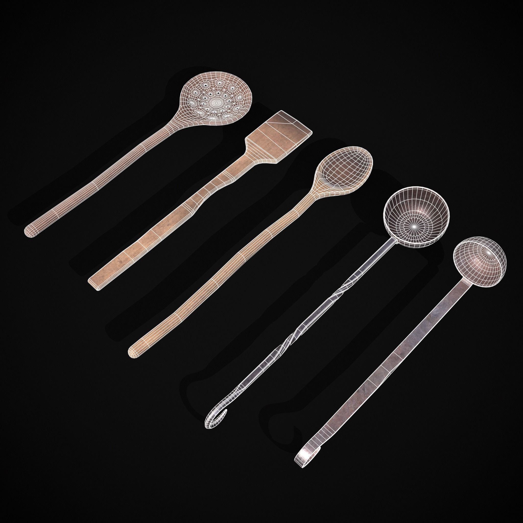 Kitchen Utensils Low-poly 3D model_2