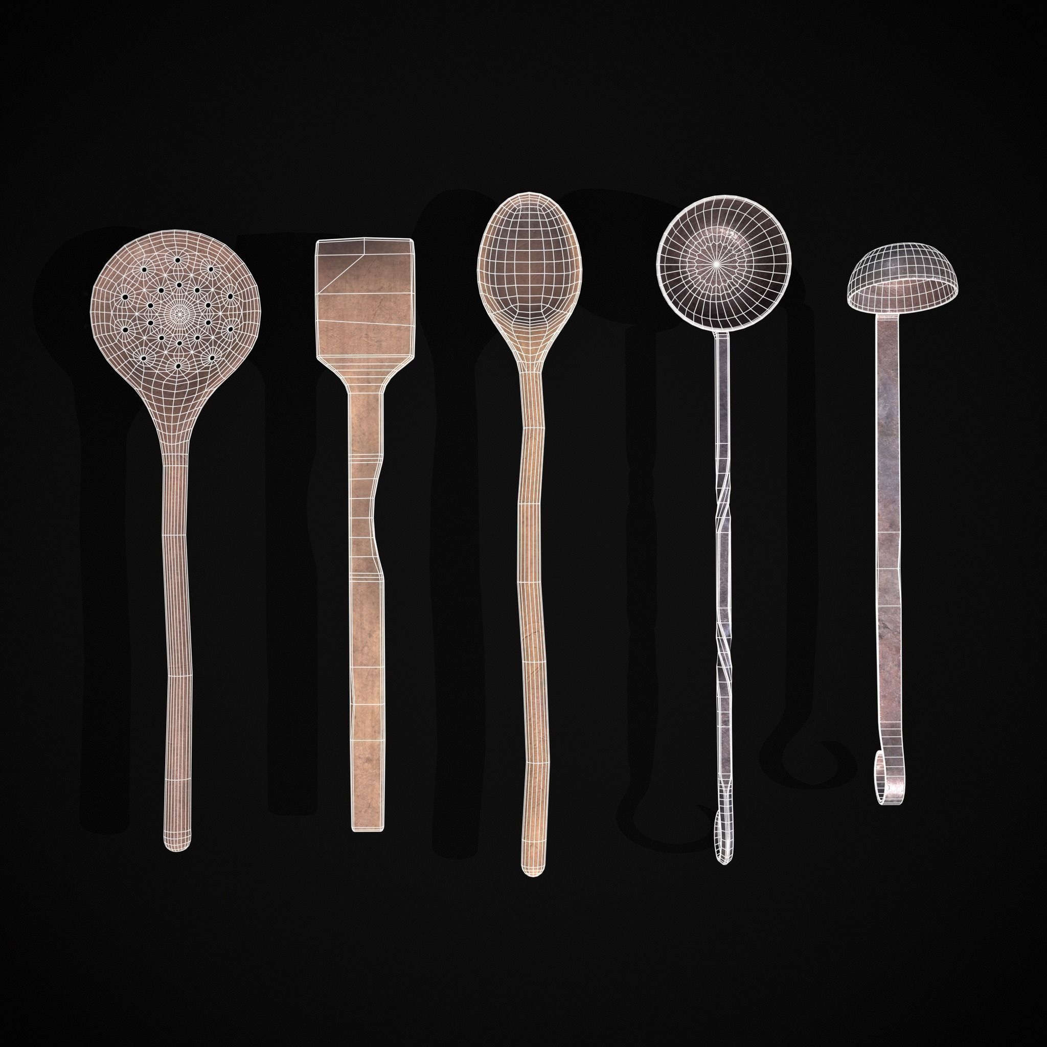 Kitchen Utensils Low-poly 3D model_4