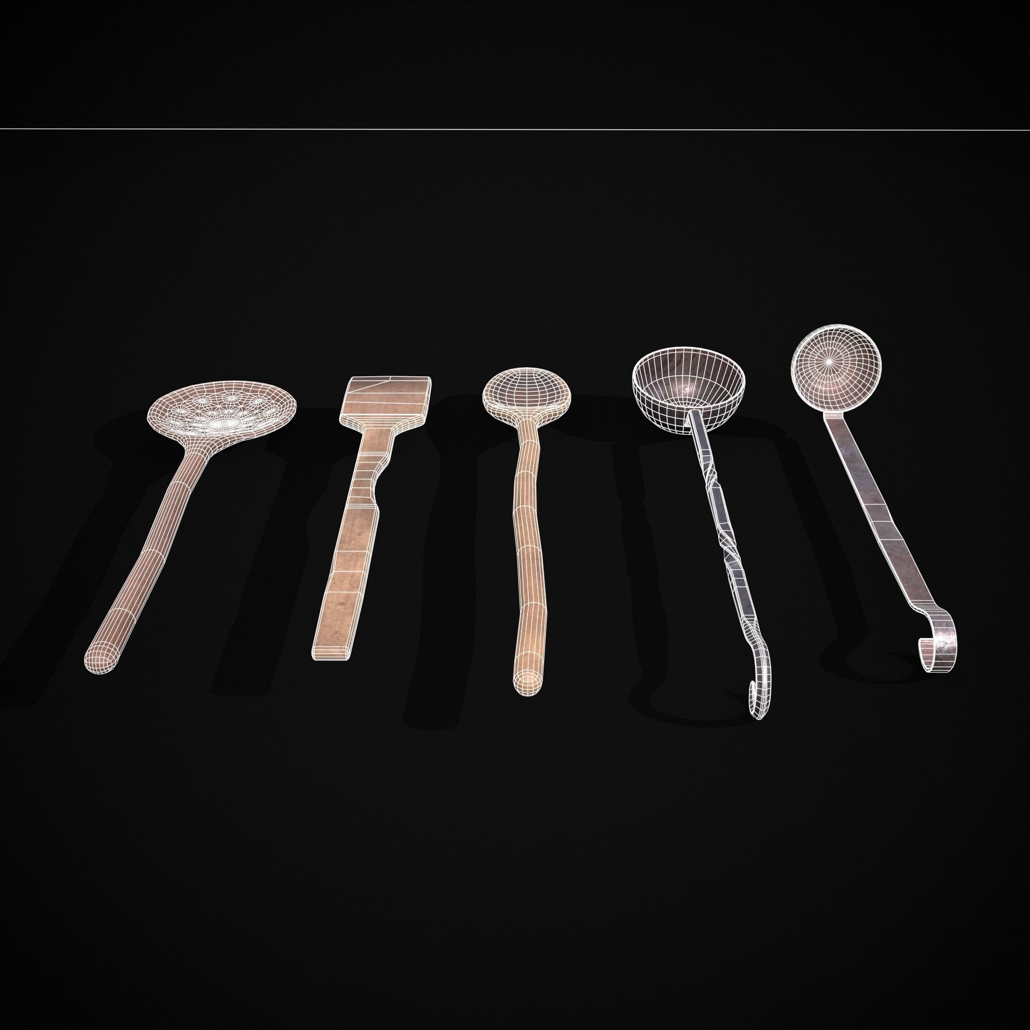 Kitchen Utensils Low-poly 3D model_6