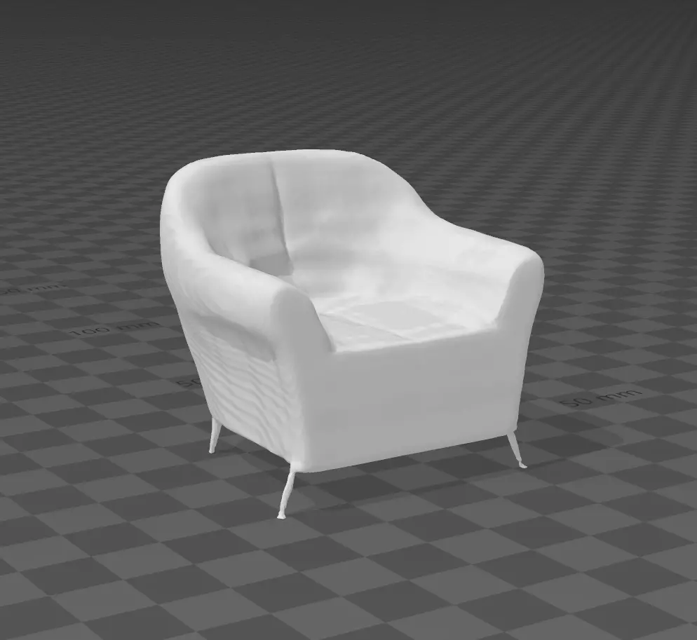A Small Single Purple Sofa Chair Seat Free 3D model