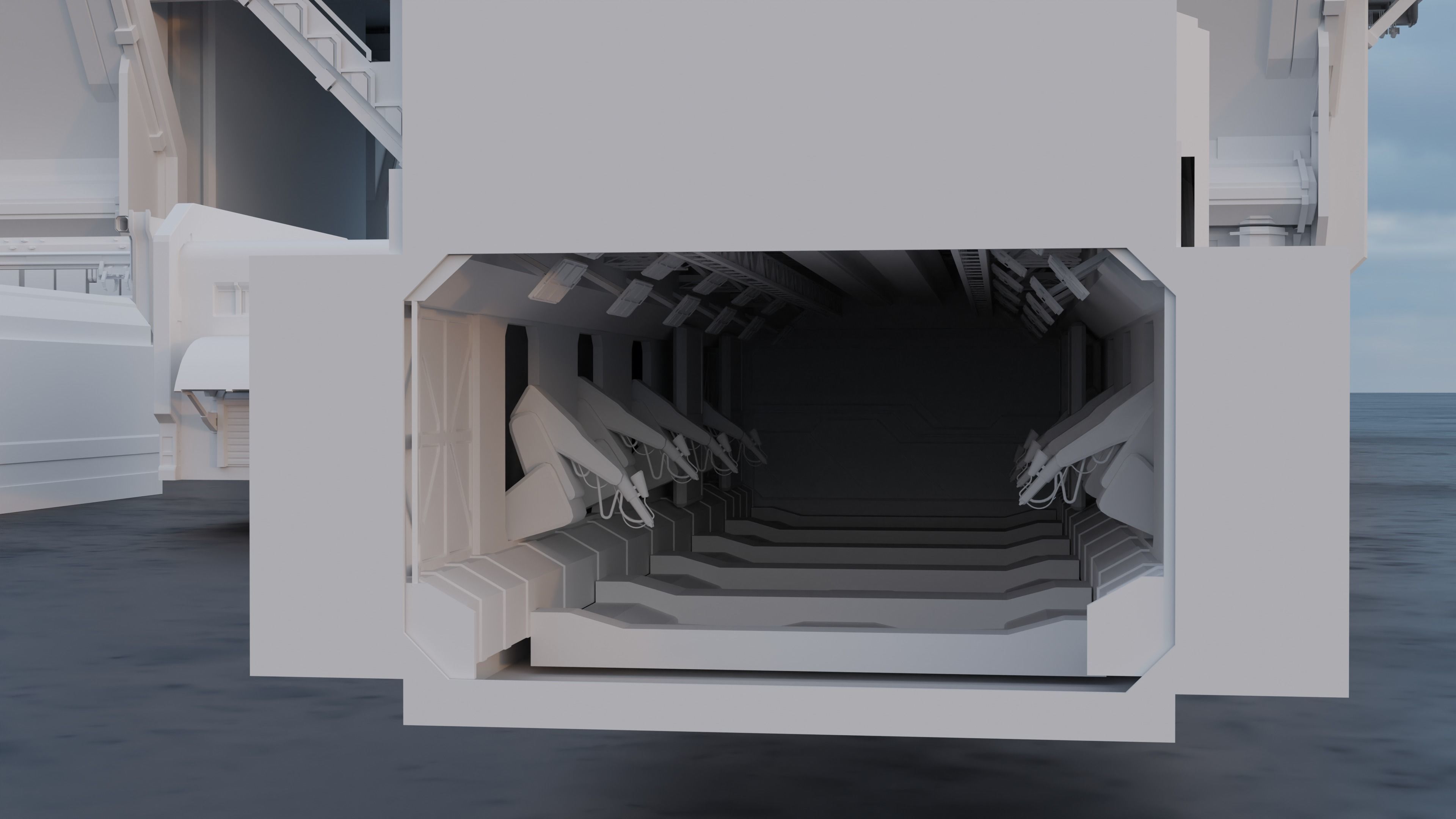 Scifi building kitbash pack Low-poly 3D model_16