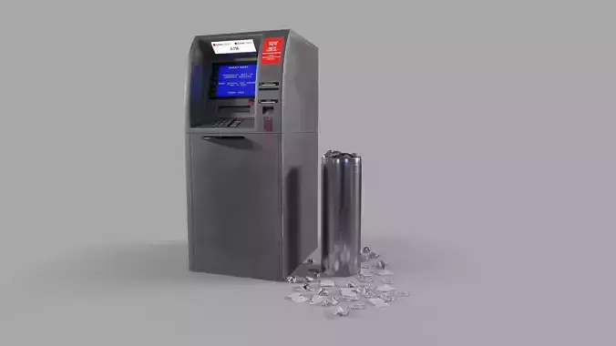 Automated teller machine ATM Low-poly 3D model