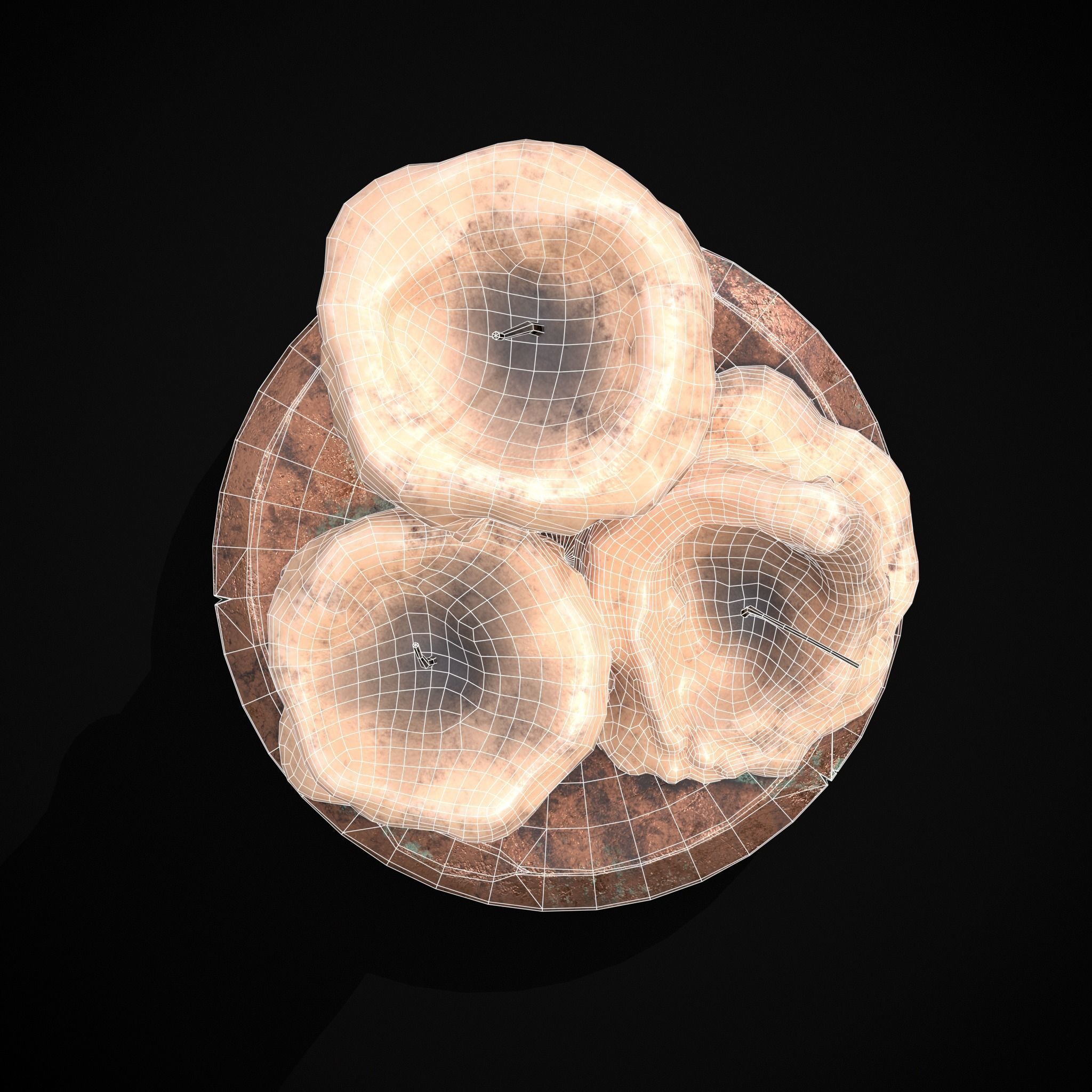 Three Melted Candles Low-poly 3D model_24