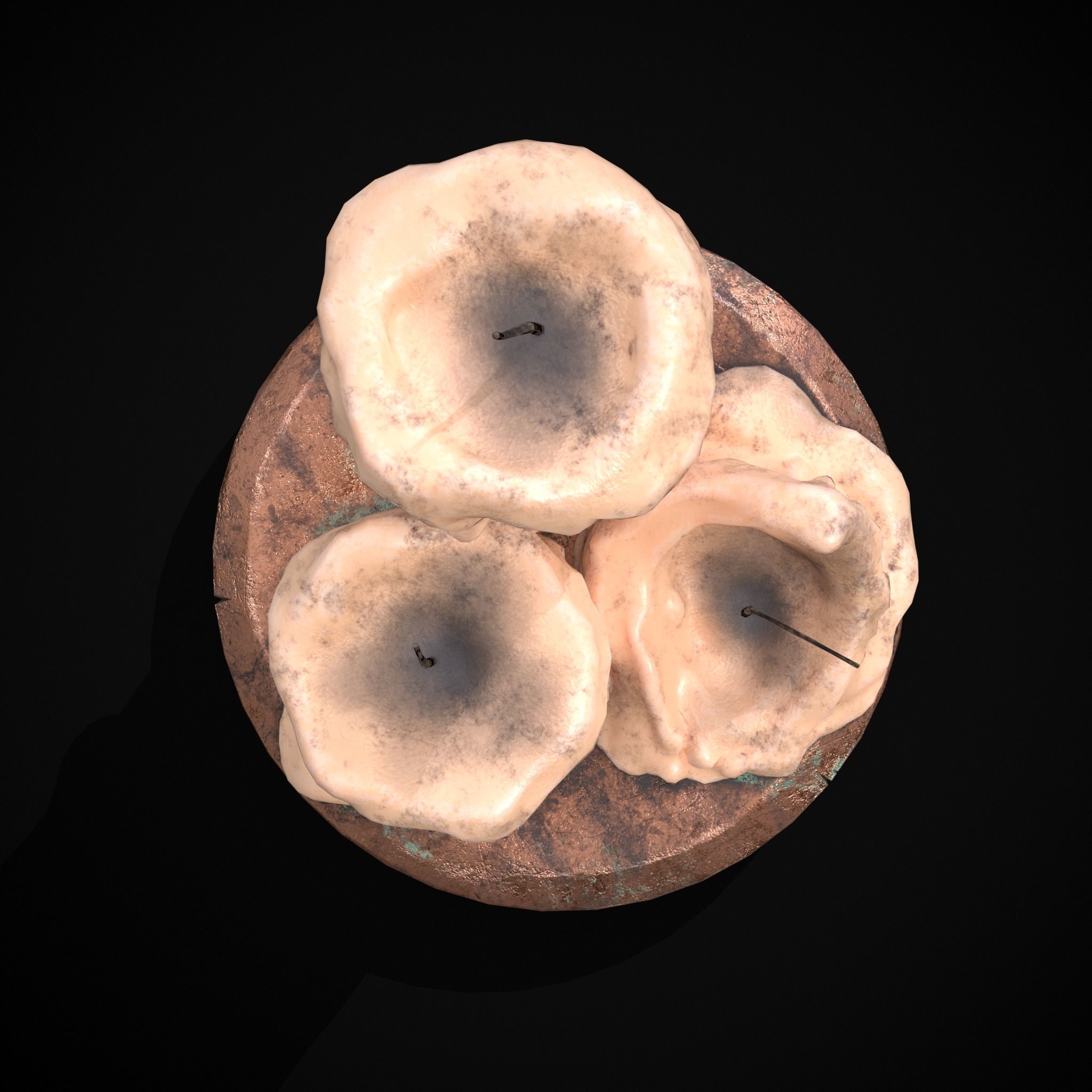 Three Melted Candles Low-poly 3D model_23