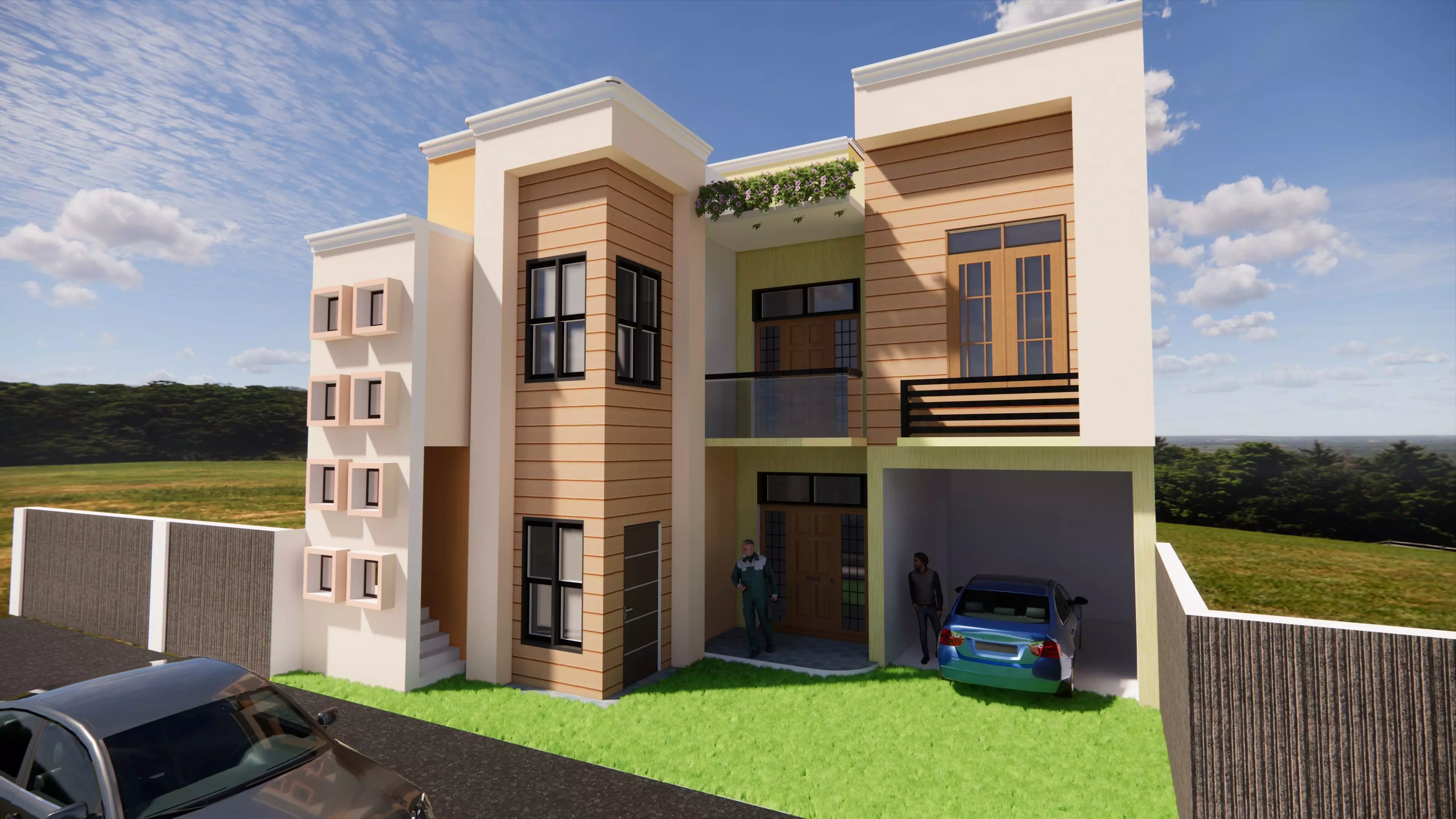 Modern house model 3D print model_0