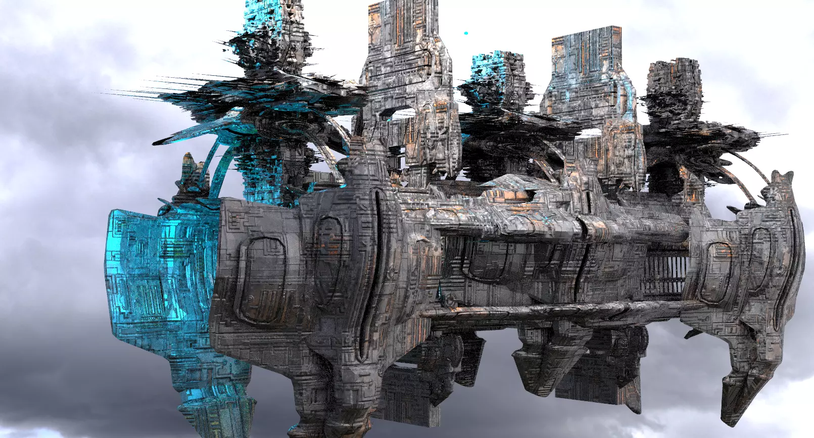 Sc Fi Train tunnel Base relay  3D model_0