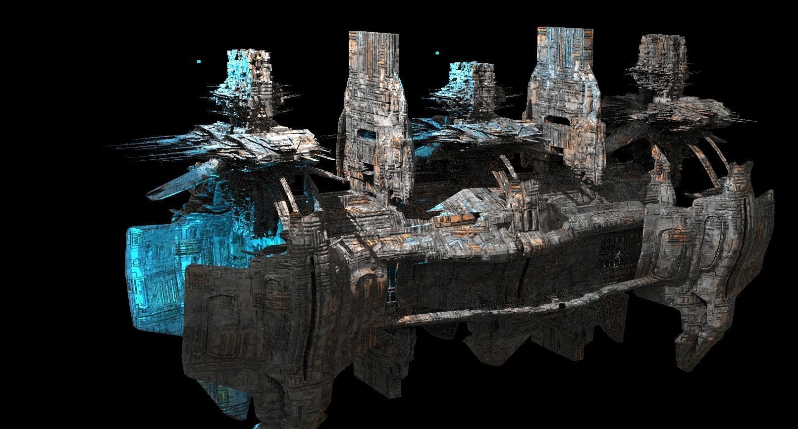 Sc Fi Train tunnel Base relay  3D model_1