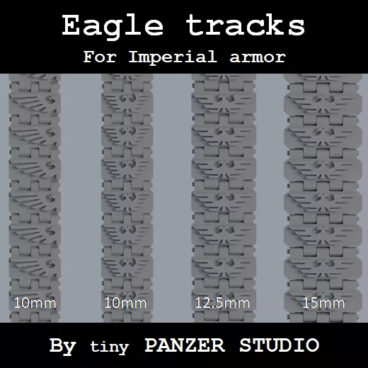 Wide Tracks for Imperial Vehicles - Eagle pattern 3D print model_0