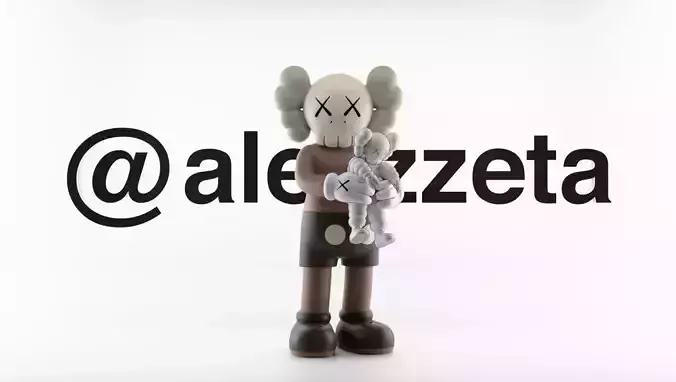Kaws Baby What Party Textured Low-poly 3D model