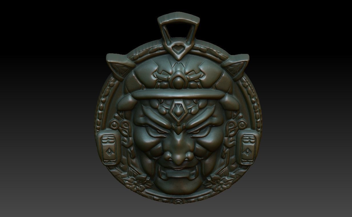 Samurai Pendant 06 230614 3D print model_5