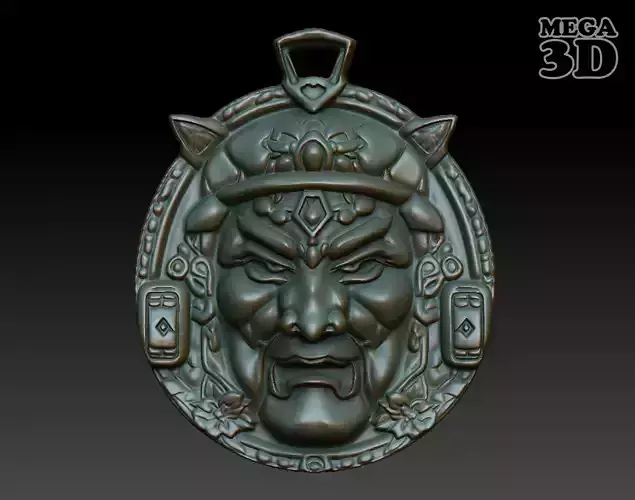 Samurai Pendant 06 230614 3D print model Samurai Pendant 06 230614 3D print model