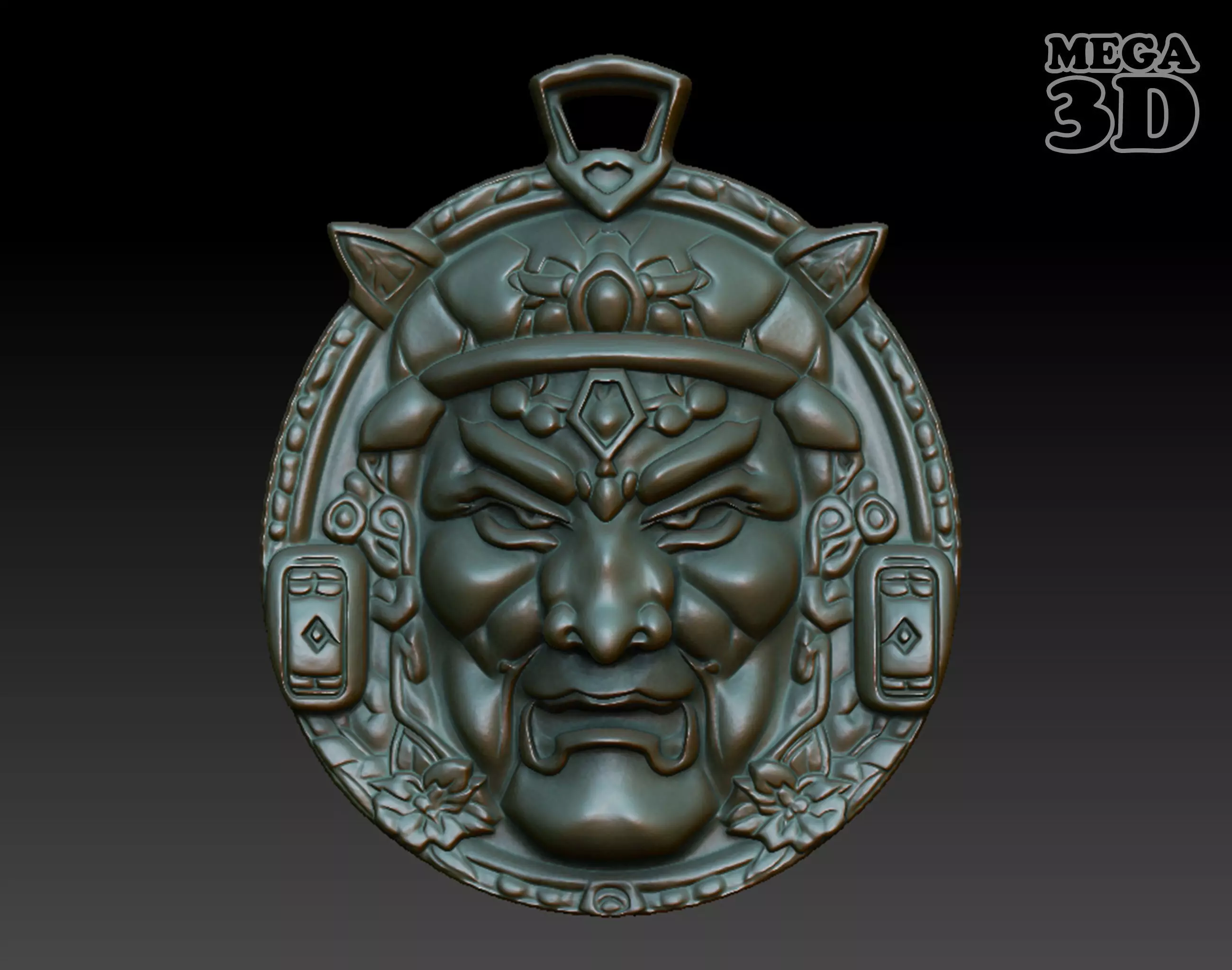 Samurai Pendant 06 230614 3D print model_0