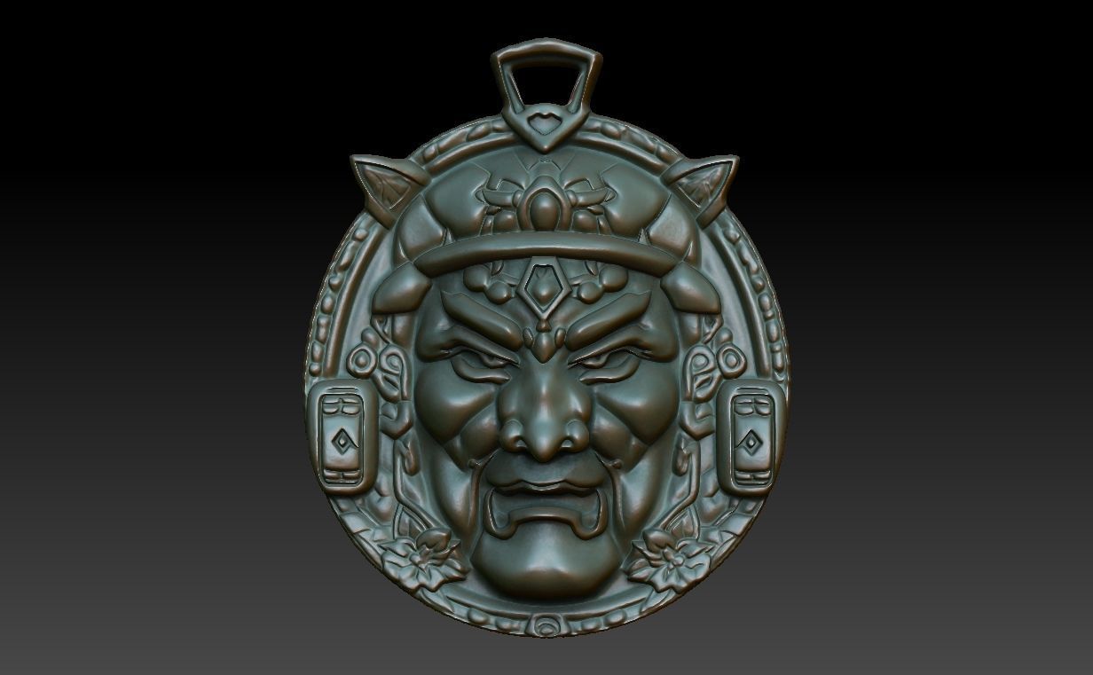 Samurai Pendant 06 230614 3D print model_1