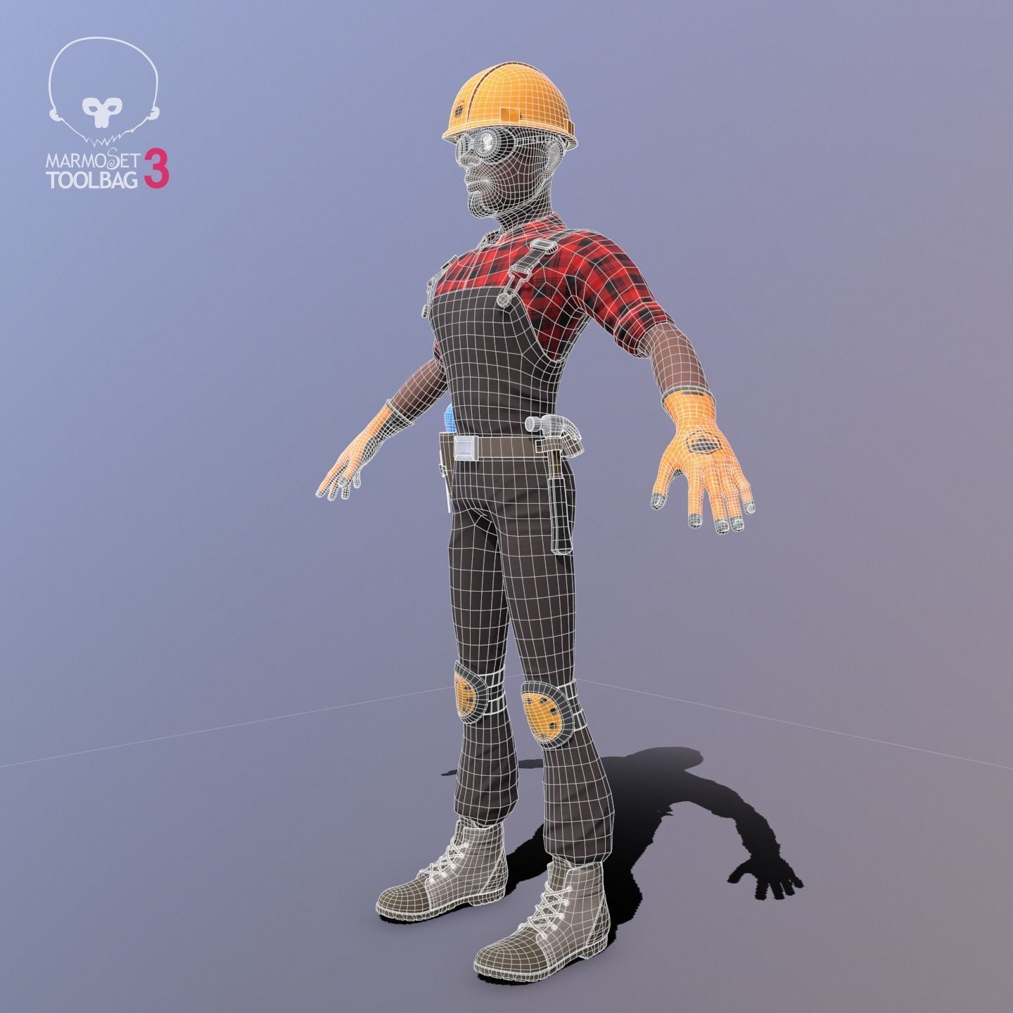 Builder Low-poly 3D model_20