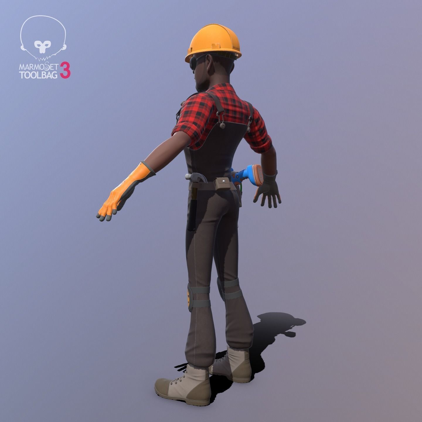 Builder Low-poly 3D model_15