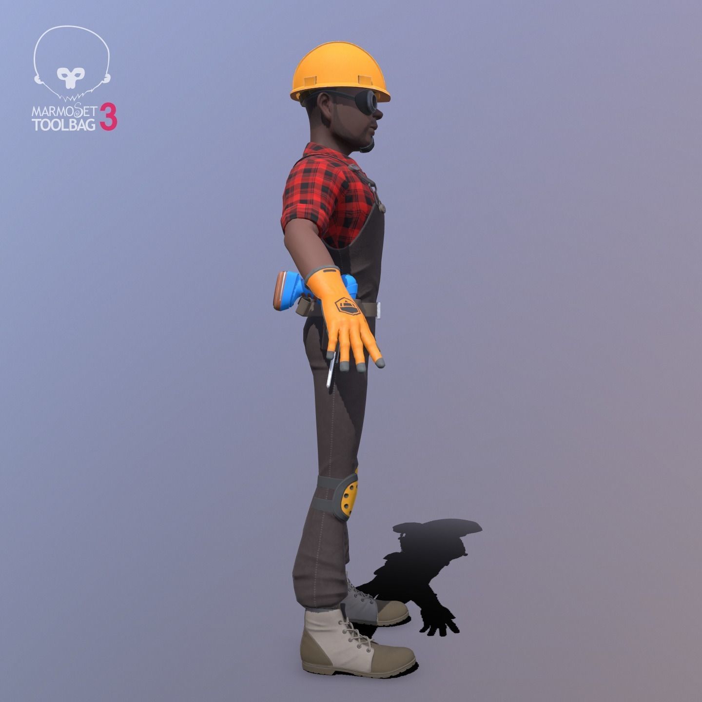 Builder Low-poly 3D model_9