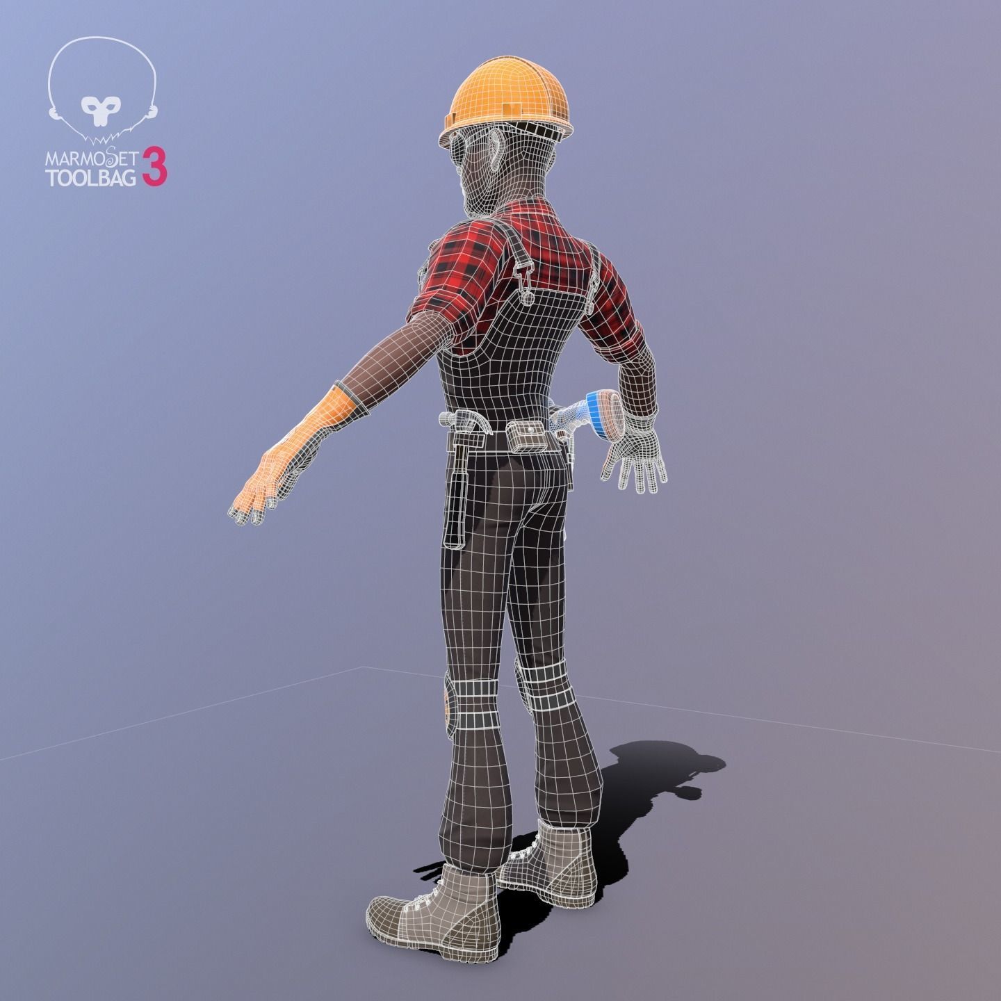 Builder Low-poly 3D model_16
