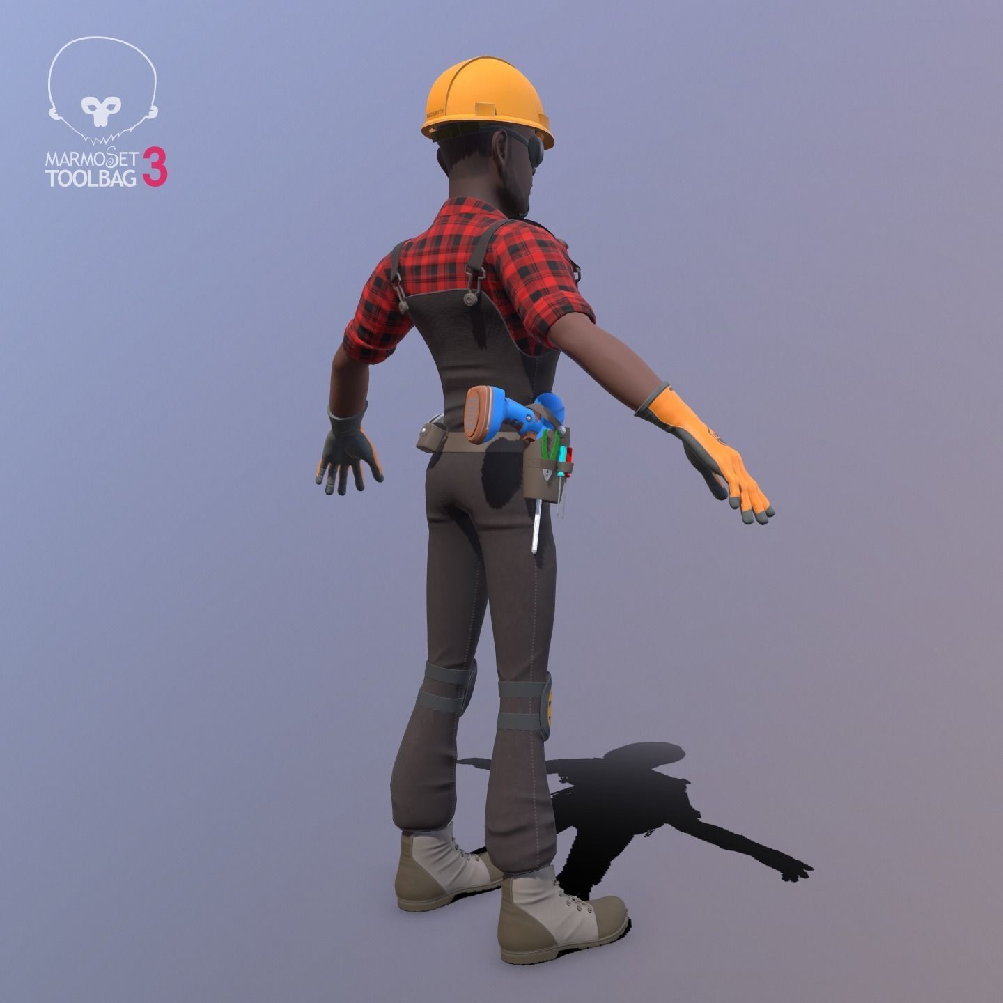 Builder Low-poly 3D model_11