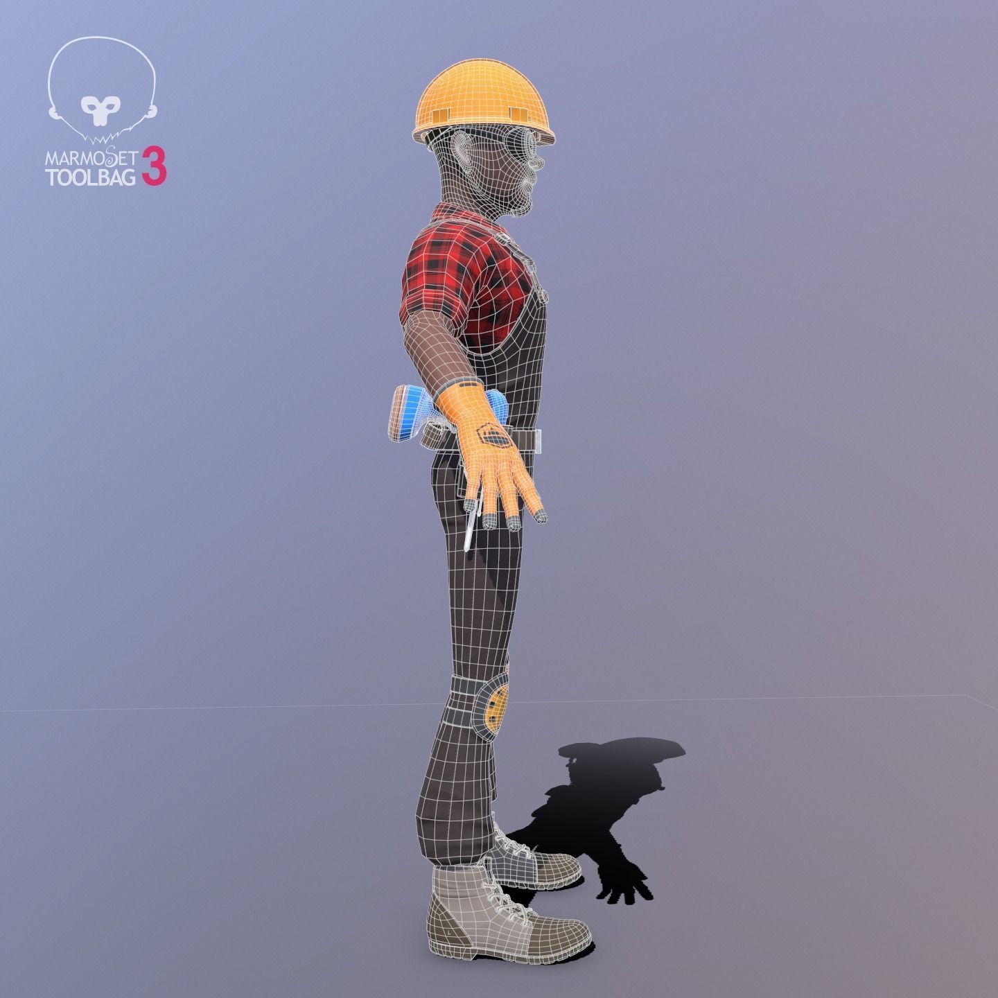 Builder Low-poly 3D model_10