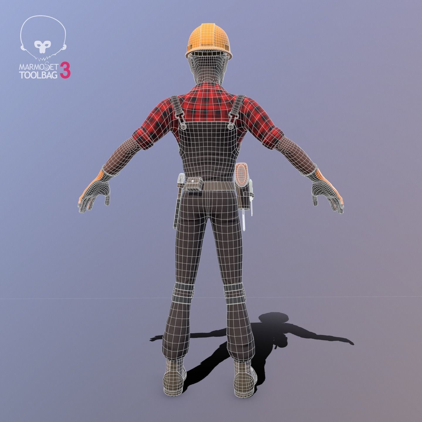 Builder Low-poly 3D model_14