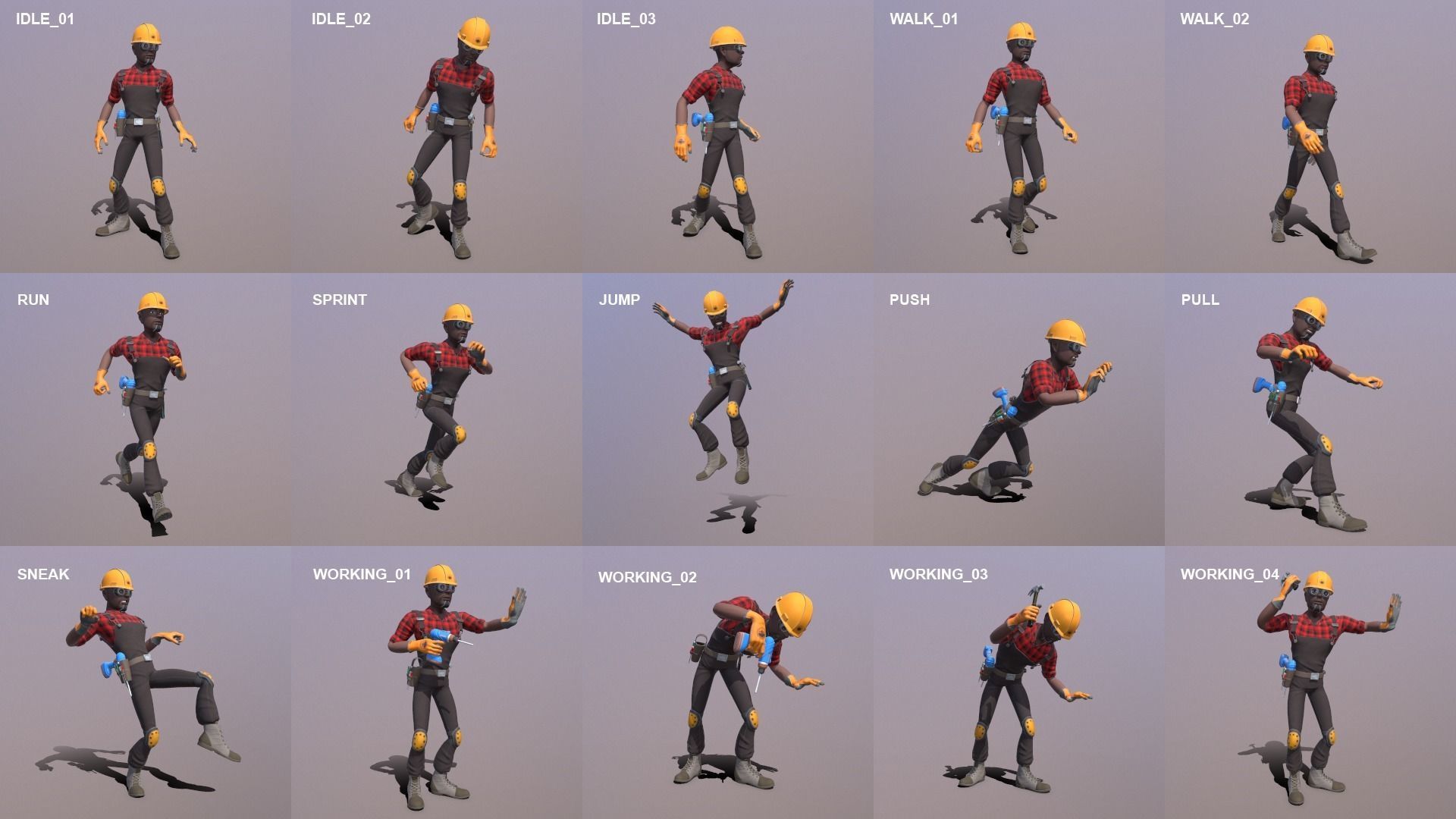 Builder Low-poly 3D model_36