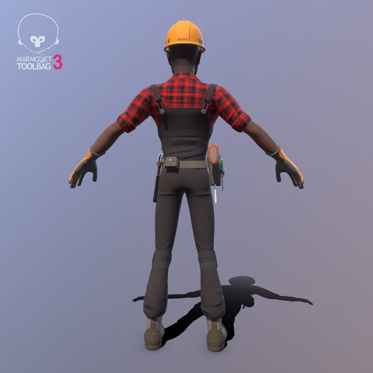 Builder Low-poly 3D model_13