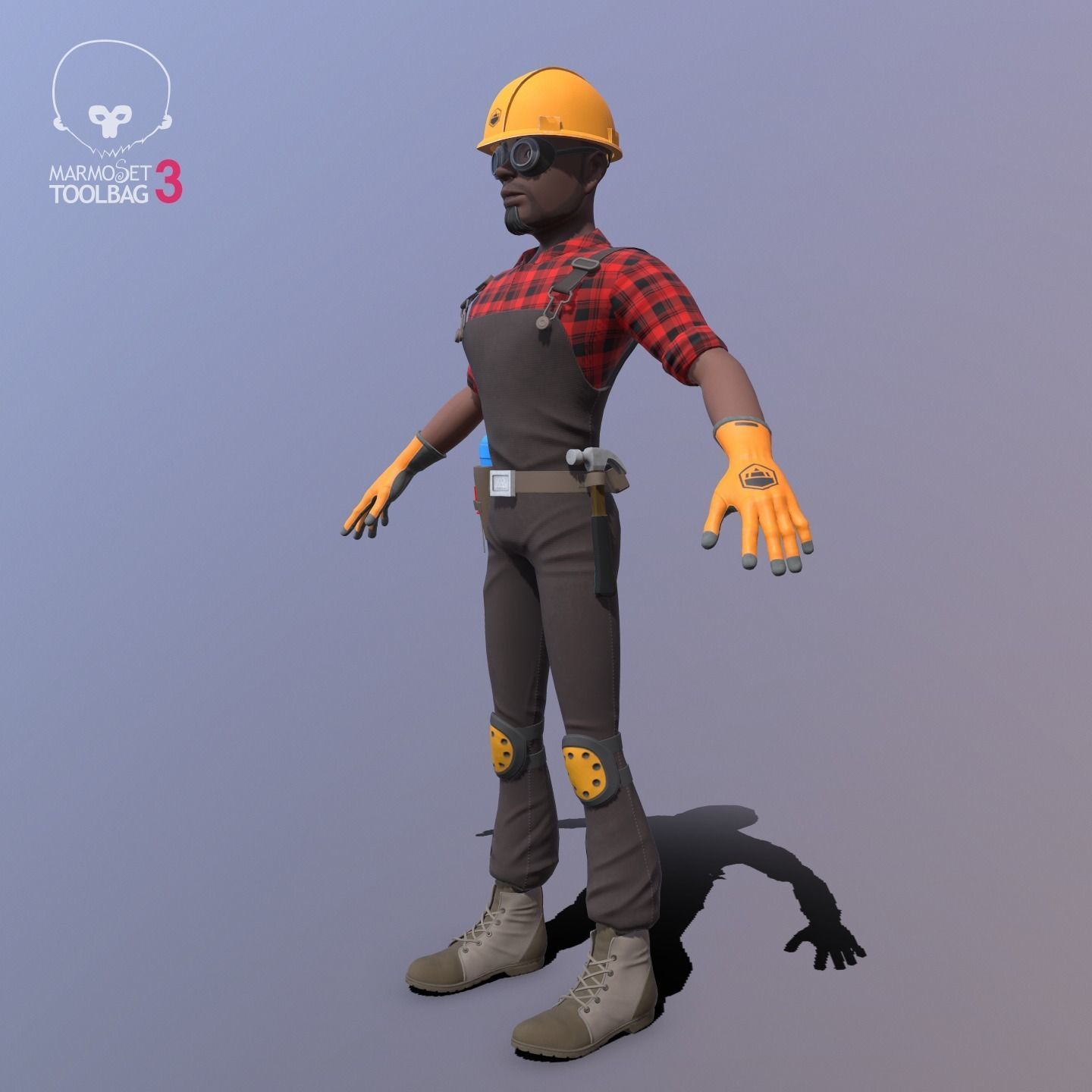Builder Low-poly 3D model_19