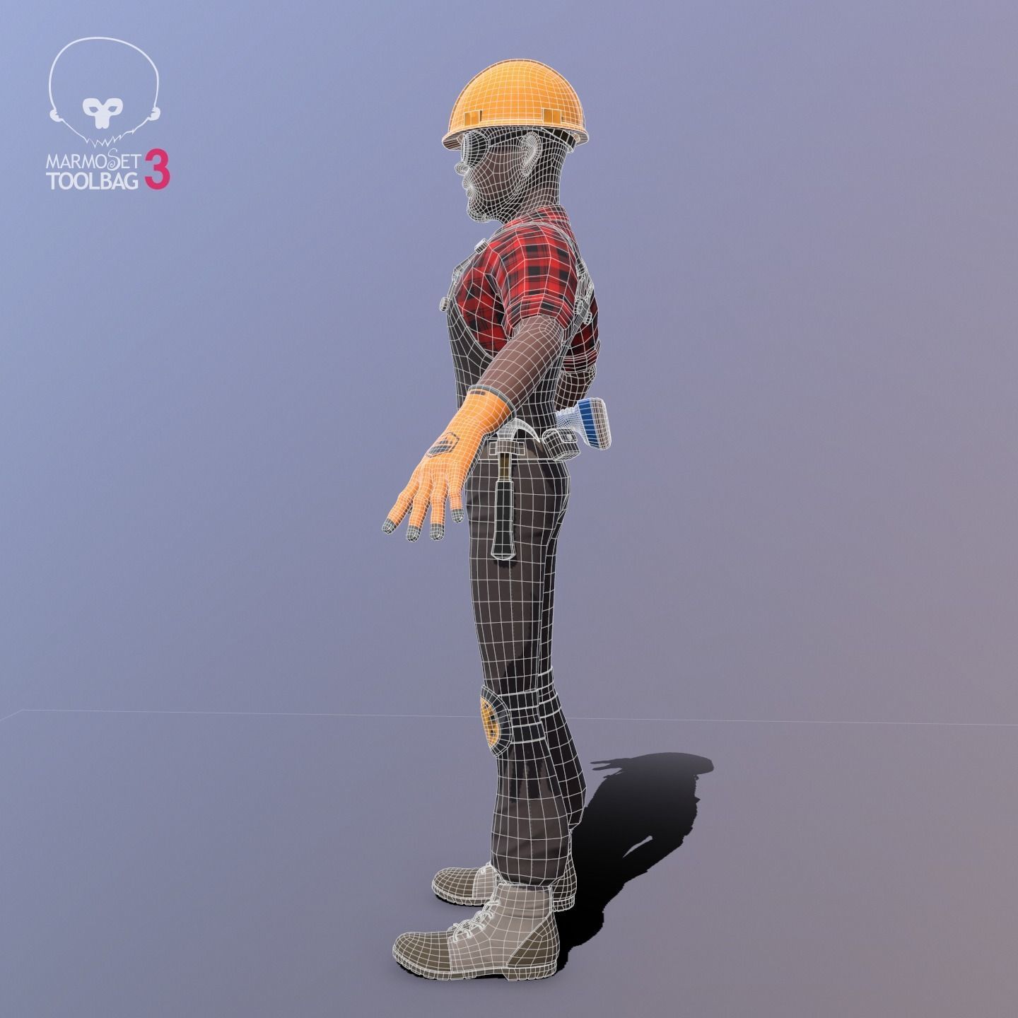 Builder Low-poly 3D model_18