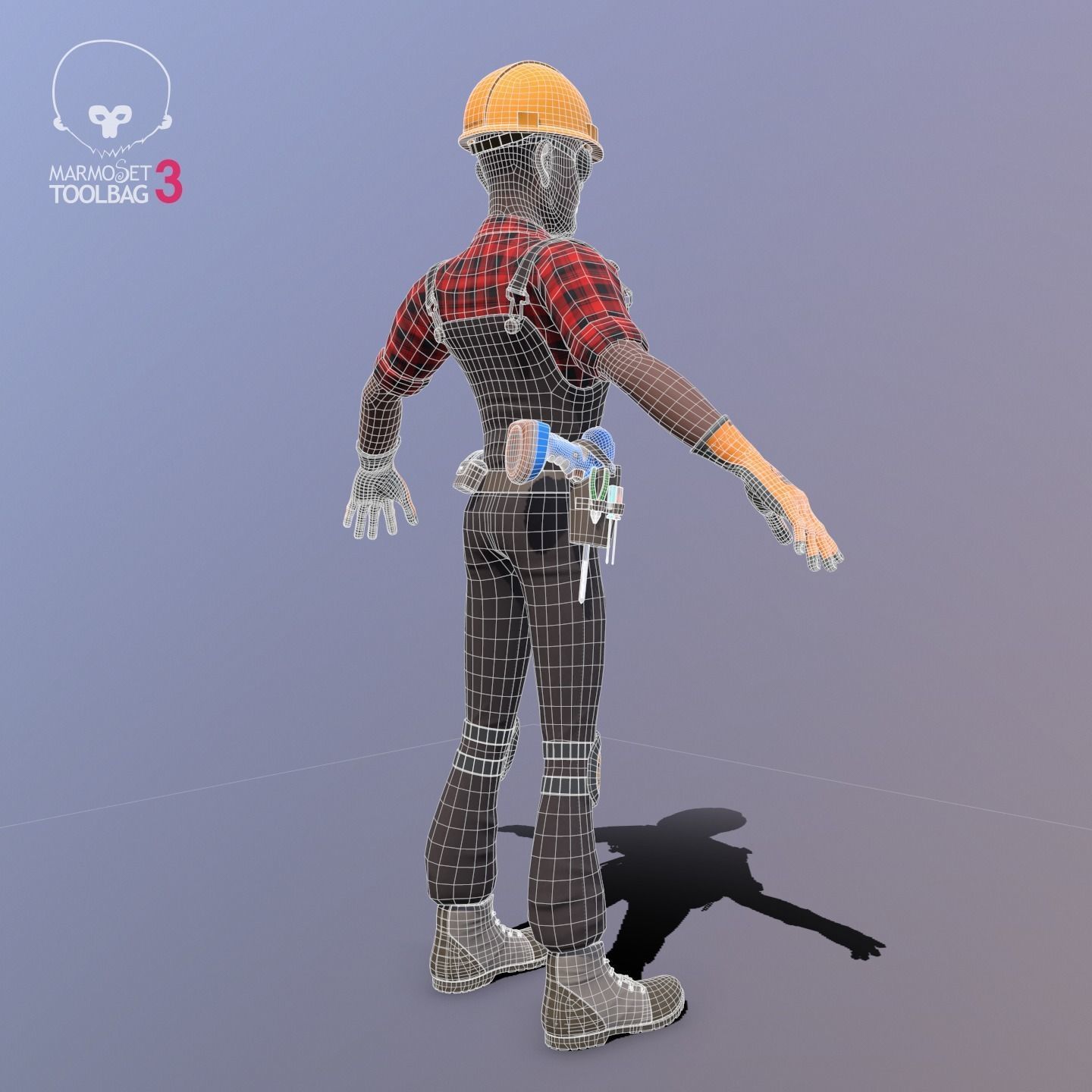 Builder Low-poly 3D model_12