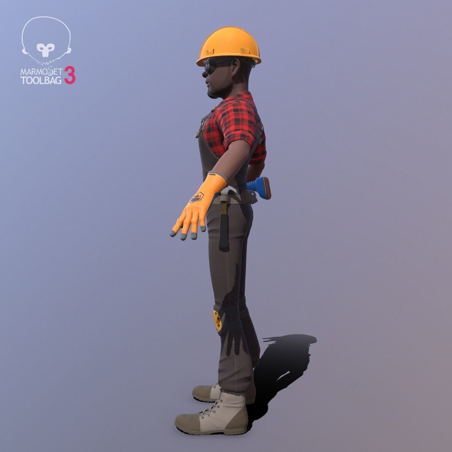 Builder Low-poly 3D model_17