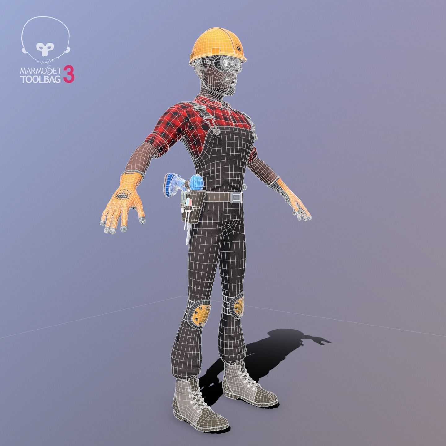 Builder Low-poly 3D model_8