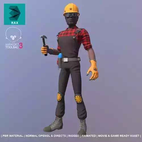 Builder Low-poly 3D model