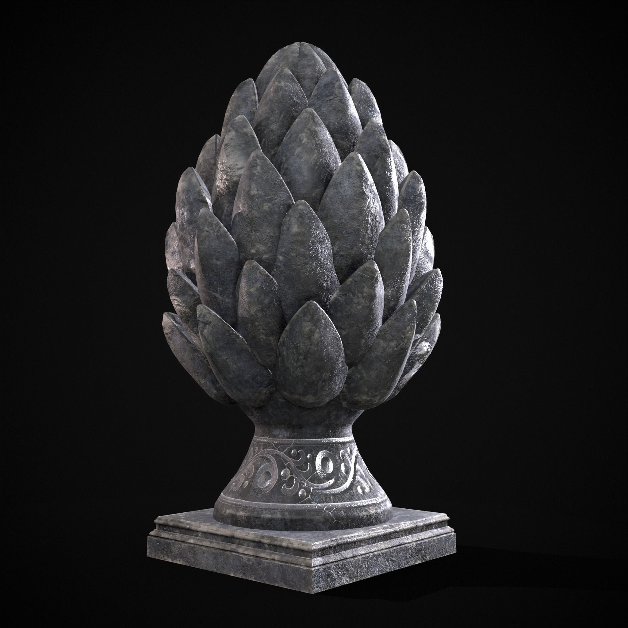 Pinha Decoration Low-poly 3D model_15