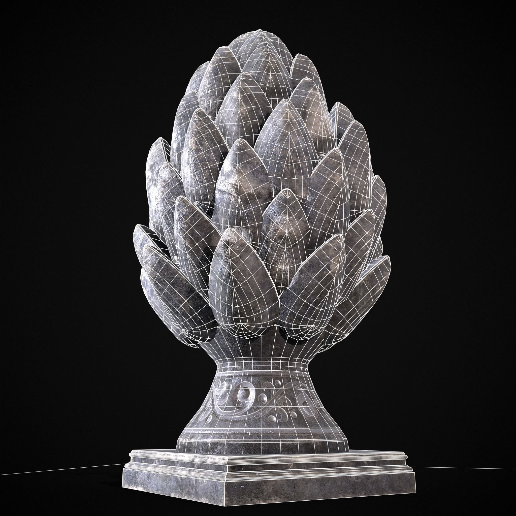 Pinha Decoration Low-poly 3D model_10