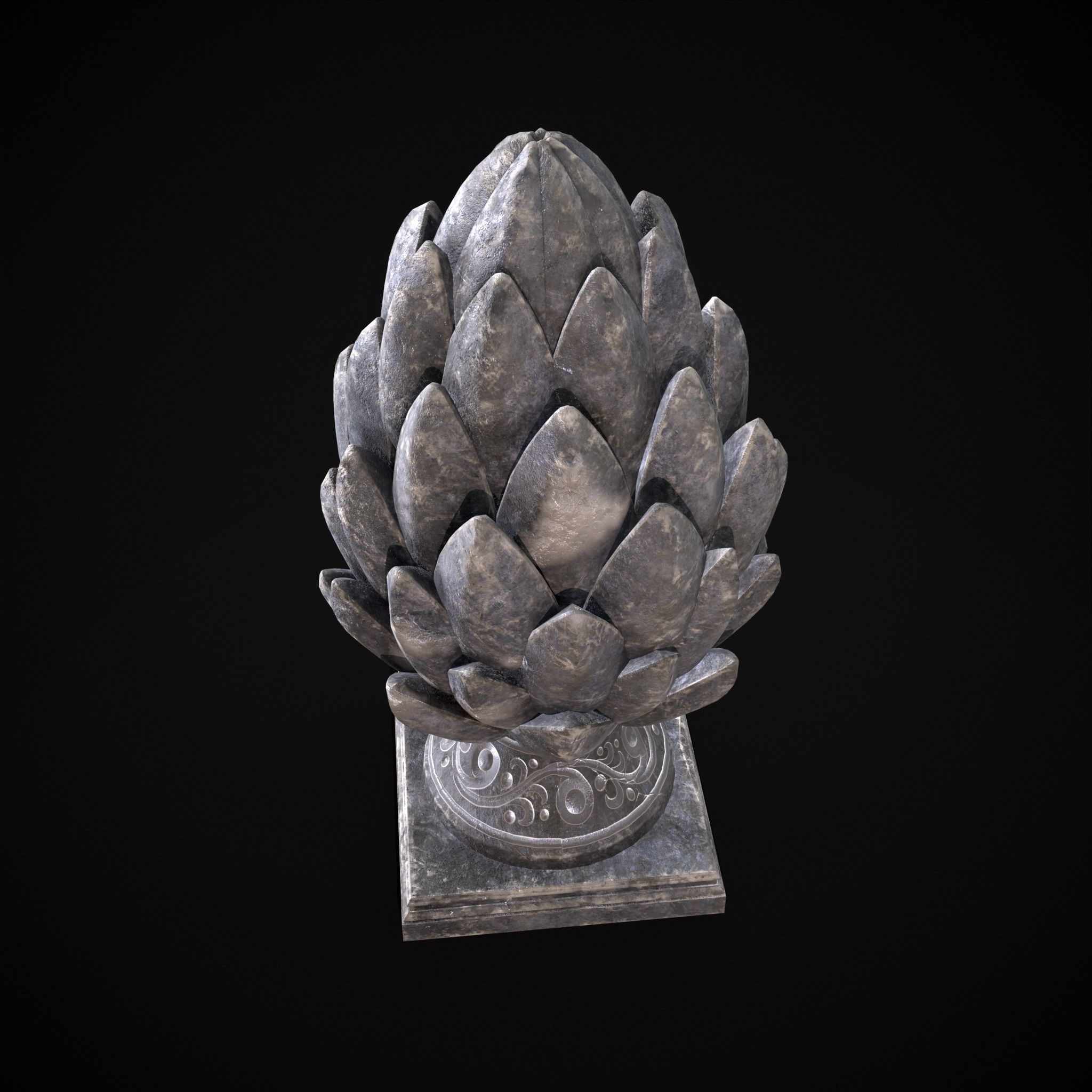 Pinha Decoration Low-poly 3D model_5