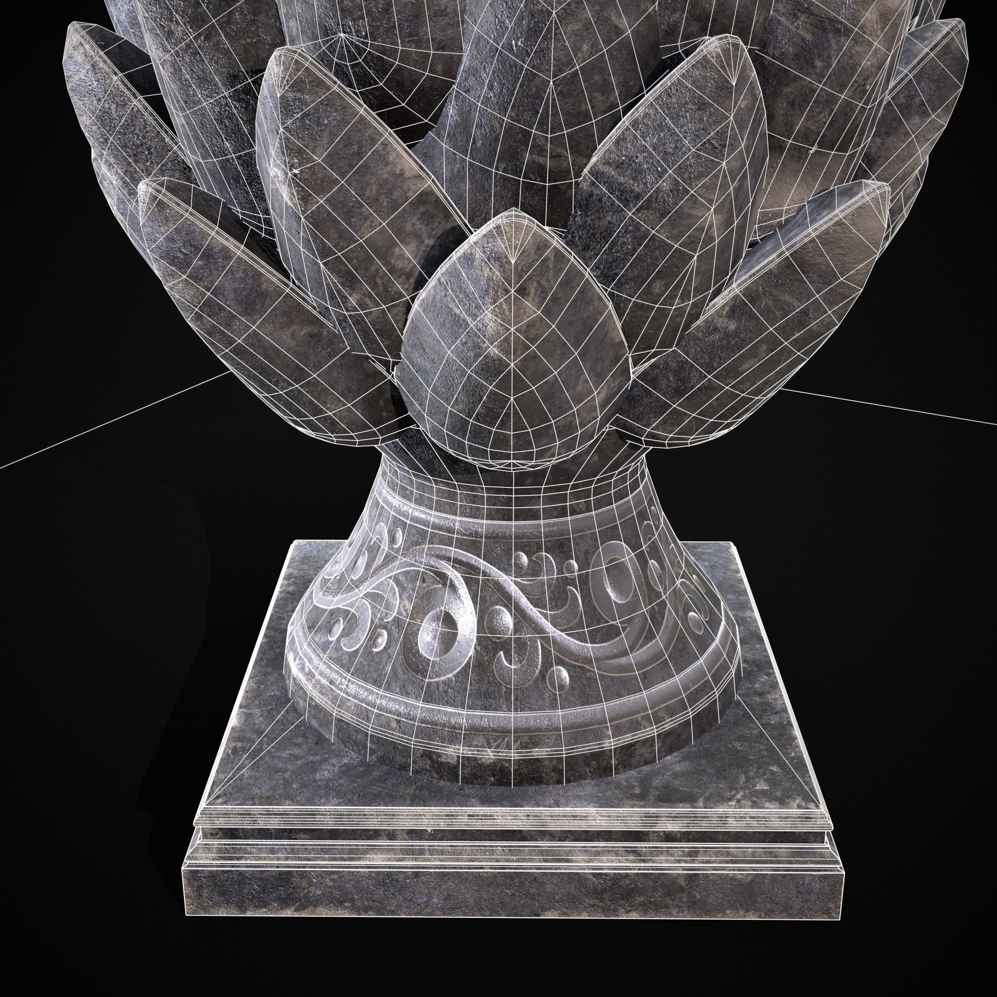 Pinha Decoration Low-poly 3D model_12