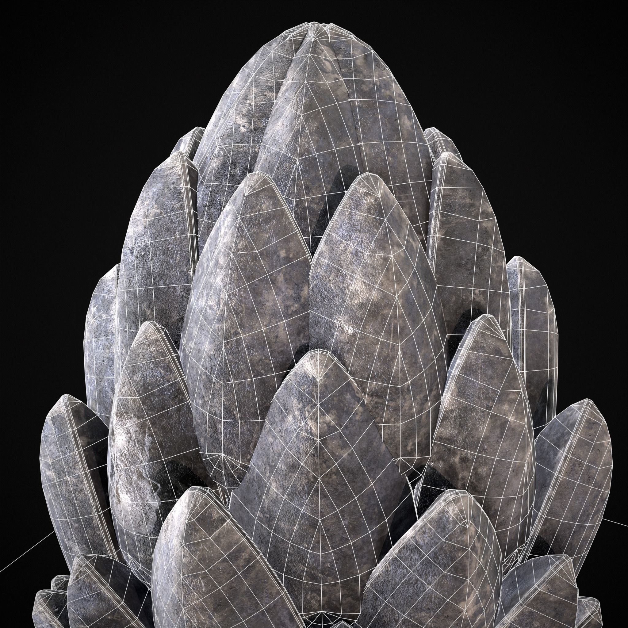 Pinha Decoration Low-poly 3D model_14