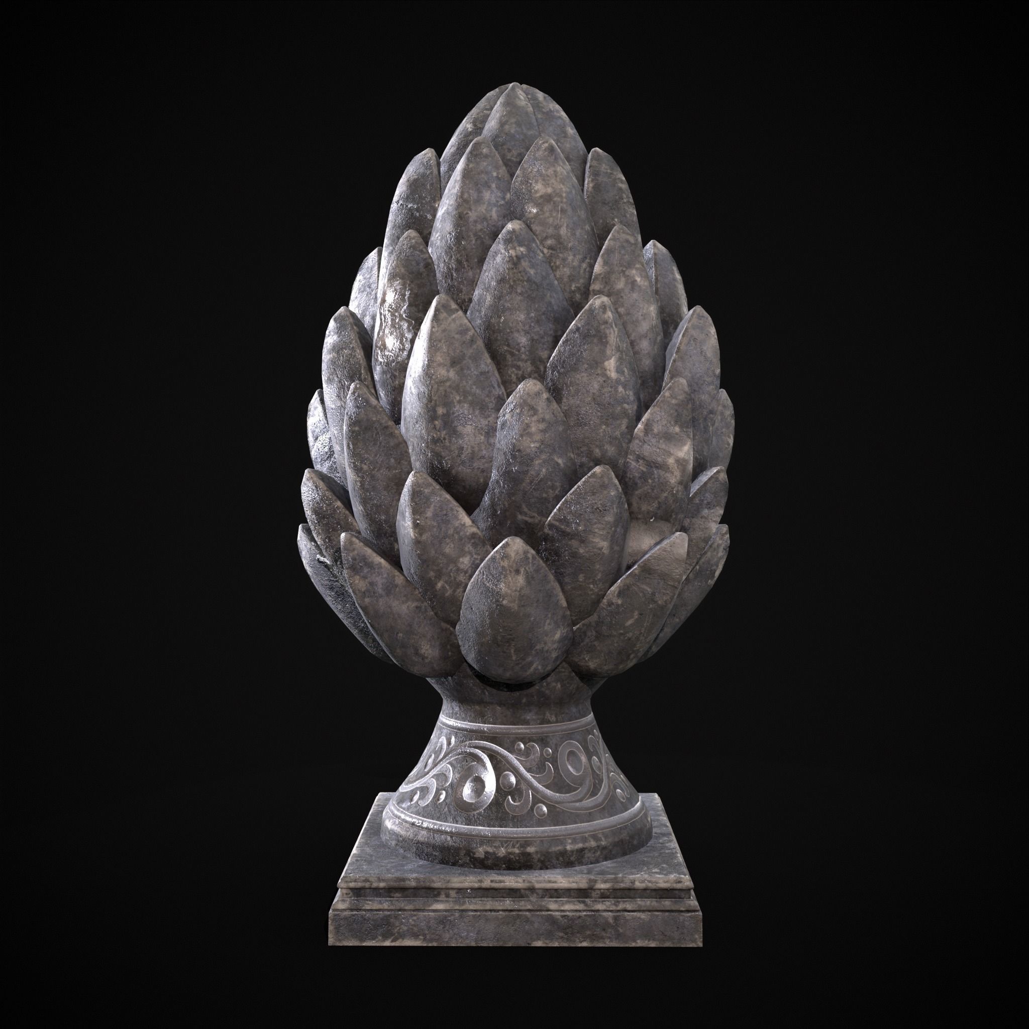 Pinha Decoration Low-poly 3D model_3