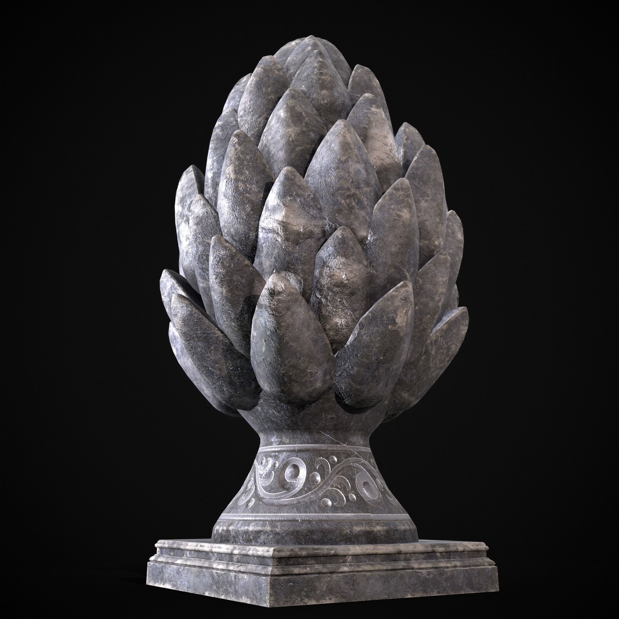 Pinha Decoration Low-poly 3D model_9