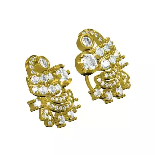Round Diamond Vintage Stud Earring