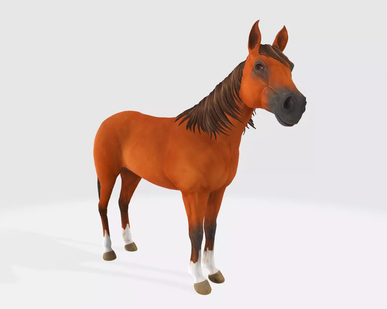 Brown Horse Animal 3D Model Ready to Print 3D print model_0