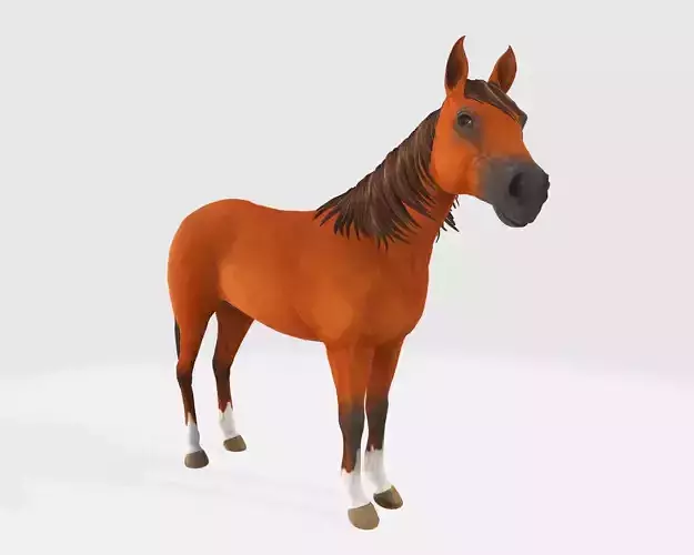 Brown Horse Animal 3D Model Ready to Print 3D print model